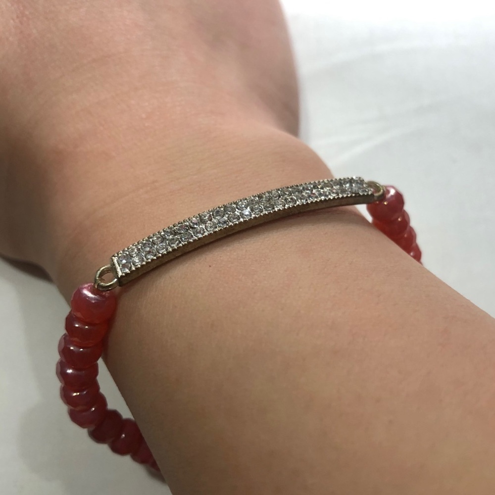 🛍 2/$6 Pink/Diamond Bar Bracelet